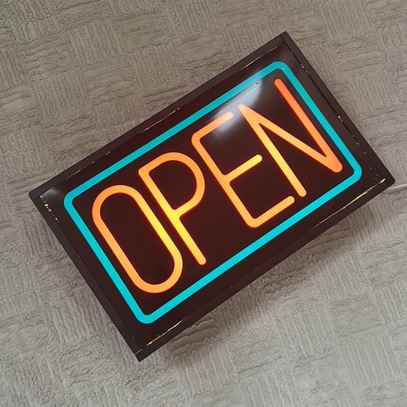Vintage OPEN light up sign, approx 21”x13”x4.5” - Picture 4 of 16